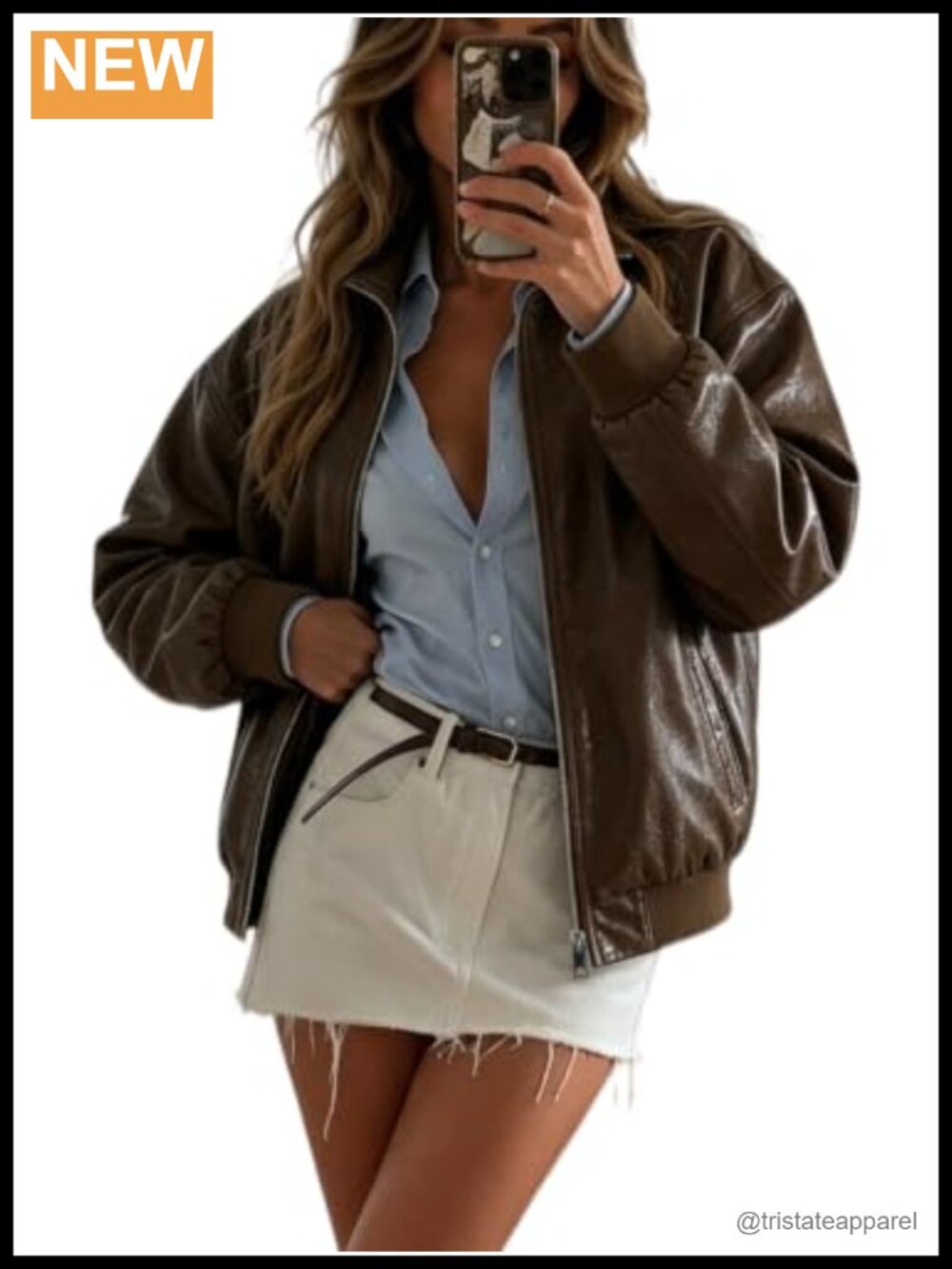 Women Faux Leather Jacket Oversize PU Motorcycle Coat